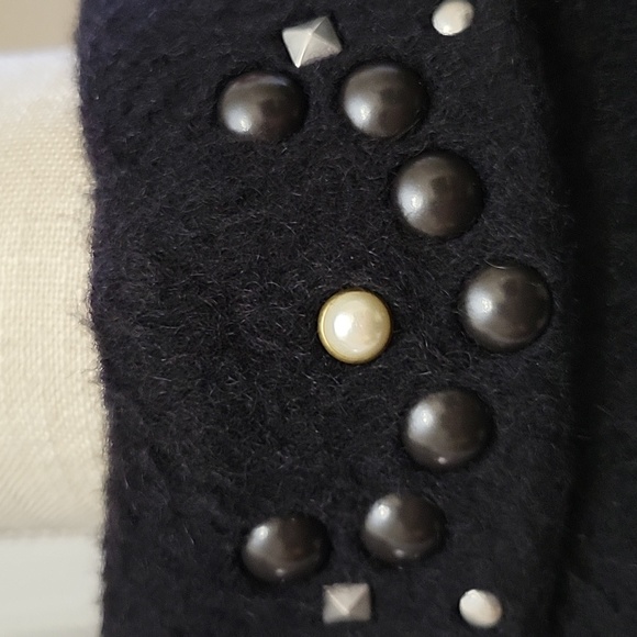Coach black wool mohair blend coat beads pearl trim fully lined Sz 2 New… - Picture 5 of 8